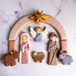 Nativity cookies decorated with royal icing